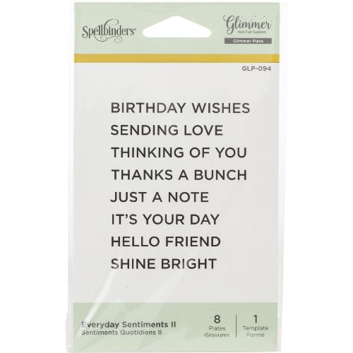 Spellbinders - Glimmer Plate - Everyday Sentiments II GLP-094