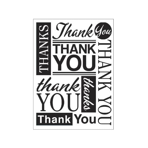 Darice' Embossing folder Scattered thank you fonts