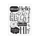 Darice' Embossing folder Scattered hello and hi fonts