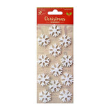 Little Birdie Christmas 3d Mini Glitter Snowflakes 12/Pkg-Snow White Cr41309