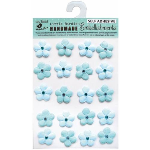 Little Birdie Embossed Jeweled Daisies 20/Pkgblue
