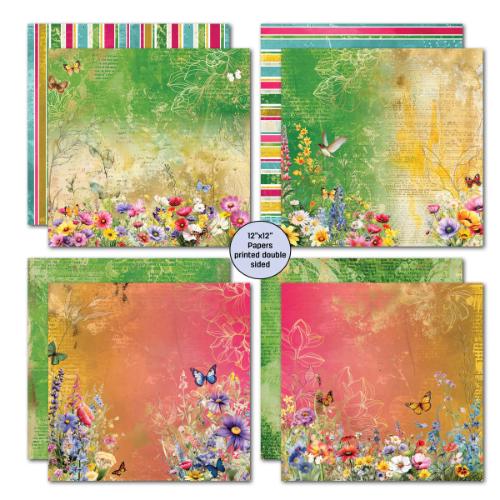 3Quarter Designs Fluttering Wings 12x12 Design Paper & Diecuts Set - Postage as per Actual