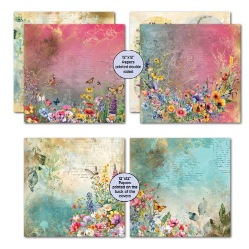 3Quarter Designs Fluttering Wings 12x12 Design Paper & Diecuts Set - Postage as per Actual
