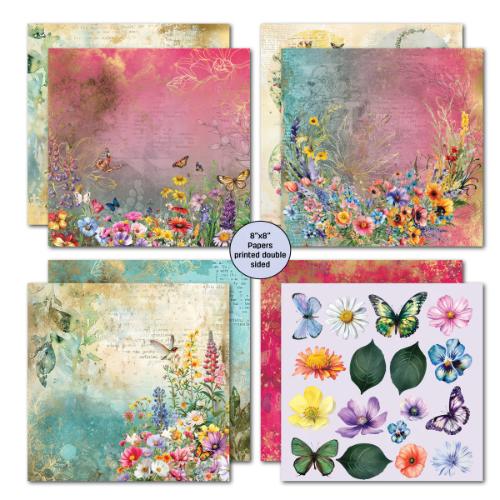 3Quarter Designs Fluttering Wings  8x8 Paper Pack