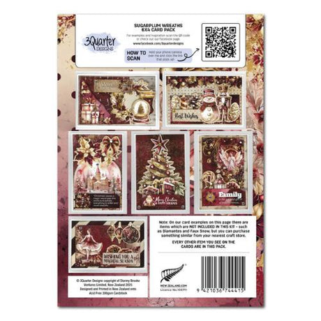 3Quarter Designs Sugarplum Wreath  6x4 Card Pack