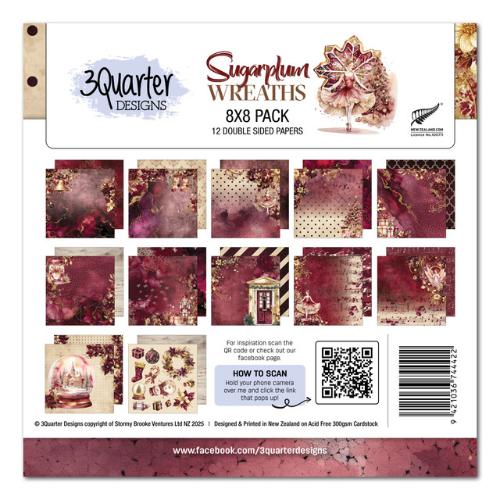 3Quarter Designs Sugarplum Wreath 8x8 Paper Pack