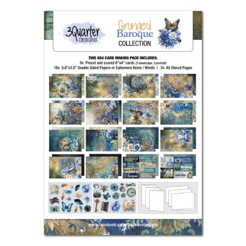 3Quarter Designs Grunged Baroque  6x4 Card Pack