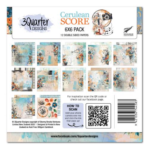 3Quarter Designs - Cerulean Score Collection - 6x6 Pack