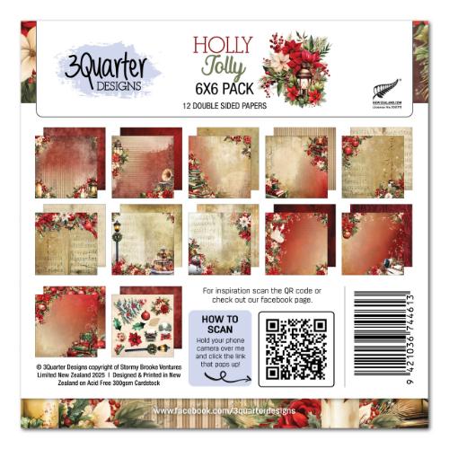 3Quarter Designs - Holly Jolly Collection - 6x6 Pack