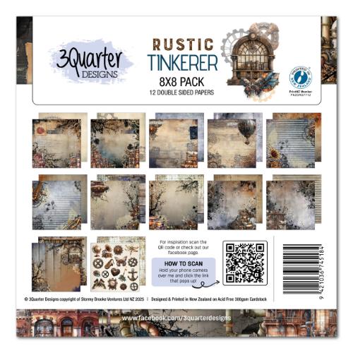 3Quarter Designs Rustic Tinkerer  8x8 Paper Pack