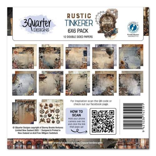 3Quarter Designs Rustic Tinkerer 6x6 Paper Pack