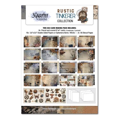 3Quarter Designs Rustic Tinkerer  6x4 Card Pack