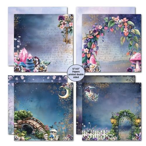 3Quarter Designs Night Garden 12x12 Design Paper & Diecuts Set - Postage as per Actual