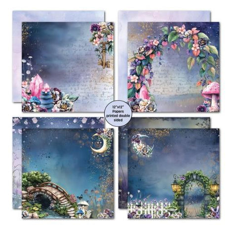3Quarter Designs Night Garden 12x12 Design Paper & Diecuts Set - Postage as per Actual