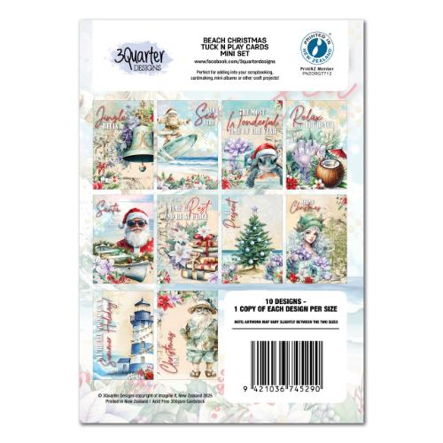 3Quarter Designs Beach Christmas- Mini Tuck N Play Cards