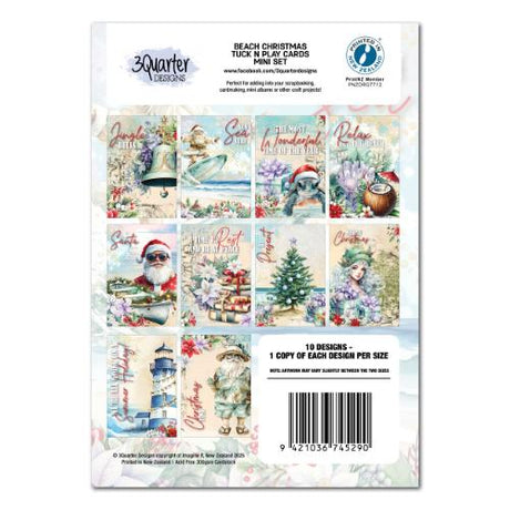 3Quarter Designs Beach Christmas- Mini Tuck N Play Cards
