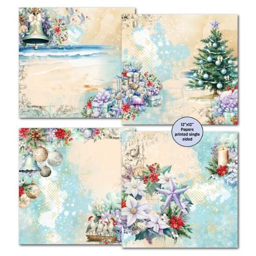 3Quarter Designs Beach Christmas- Mini 12 x 12 Design Paper and Die Cut Set - Postage as per Actual