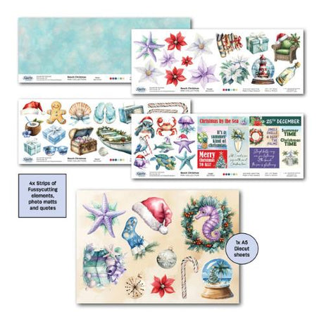 3Quarter Designs Beach Christmas- Mini 12 x 12 Design Paper and Die Cut Set - Postage as per Actual
