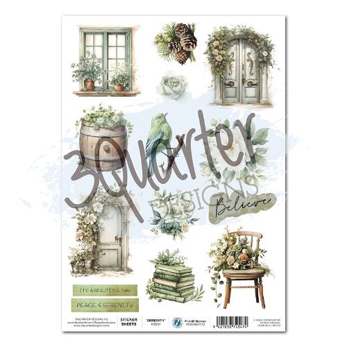 3Quarter Designs Sage - A4 Sticker Sheet