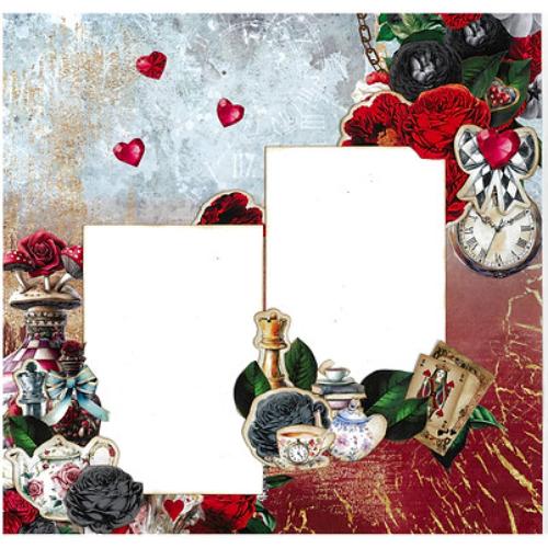 3Quarter Designs Red Queen 12x12 Design Paper & Diecuts Set - Postage as per Actual