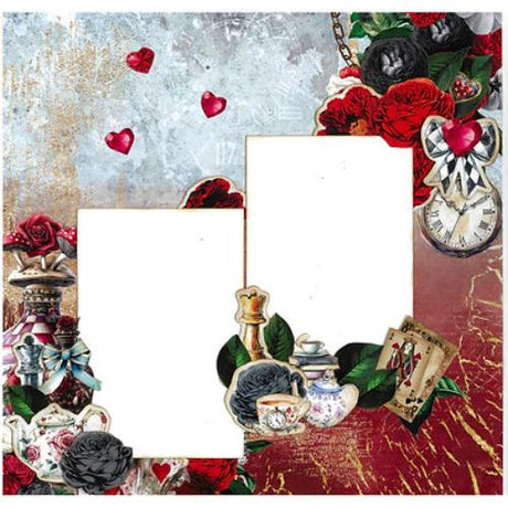 3Quarter Designs Red Queen 12x12 Design Paper & Diecuts Set - Postage as per Actual