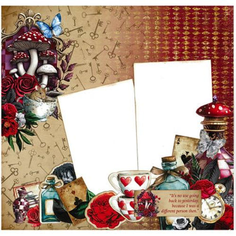 3Quarter Designs Red Queen 12x12 Design Paper & Diecuts Set - Postage as per Actual