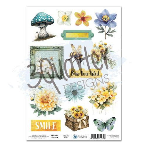 3Quarter Designs Honey Fields A4 Sticker Sheet