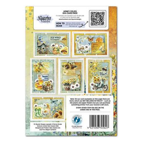 3Quarter Designs Honey Fields 6x4 Card Pack