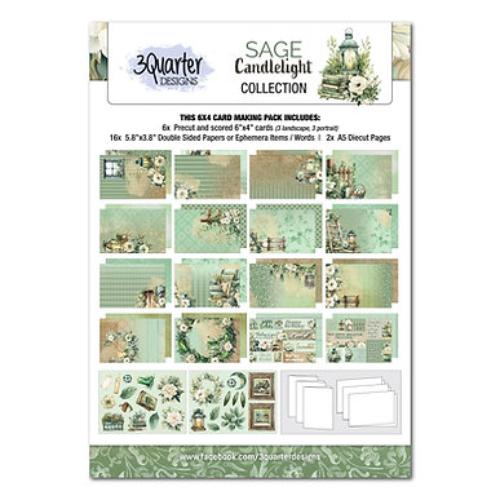 3Quarter Designs Sage Candlelight 6"x4" Card Pack