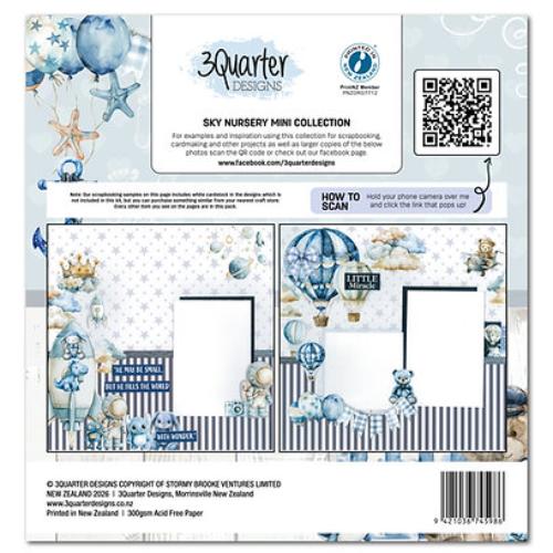 3Quarter Designs Mini 12x12 Collection Sky Nursery - Postage as per Actual