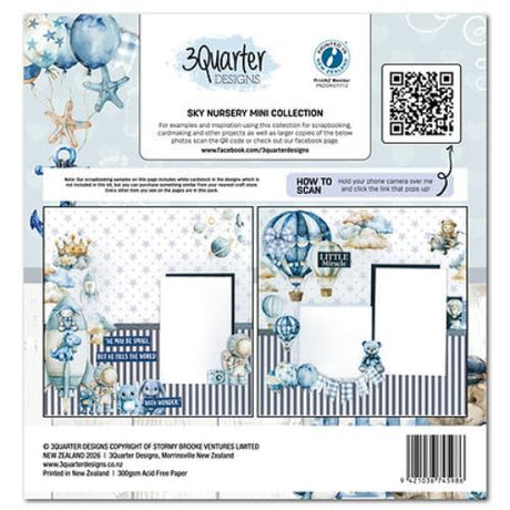 3Quarter Designs Mini 12x12 Collection Sky Nursery - Postage as per Actual