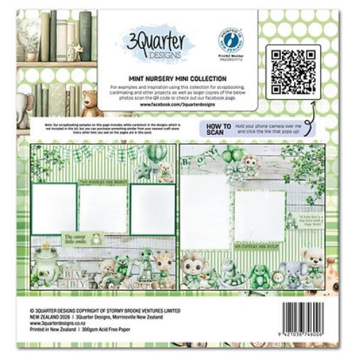 3Quarter Designs Mini 12x12 Collection Mint Nursery - Postage as per Actual