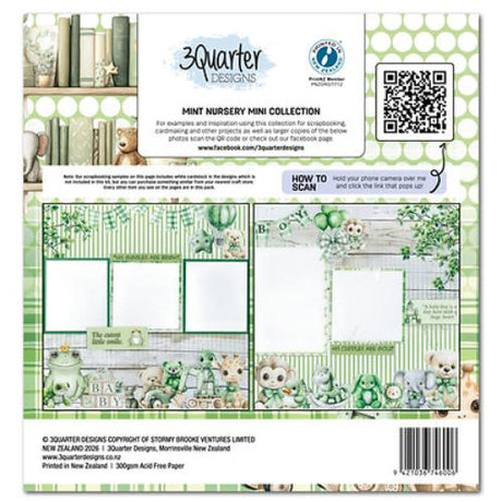 3Quarter Designs Mini 12x12 Collection Mint Nursery - Postage as per Actual
