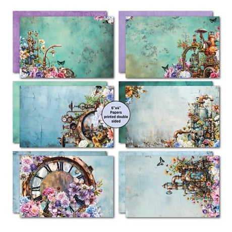 3Quarter Designs Floral Mechanica   6x4 Card Pack