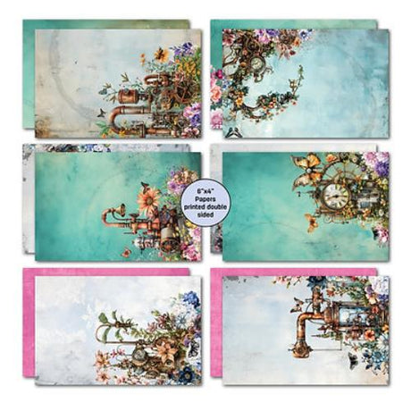 3Quarter Designs Floral Mechanica   6x4 Card Pack