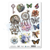 3Quarter Designs Floral Mechanica Sticker Sheet A4