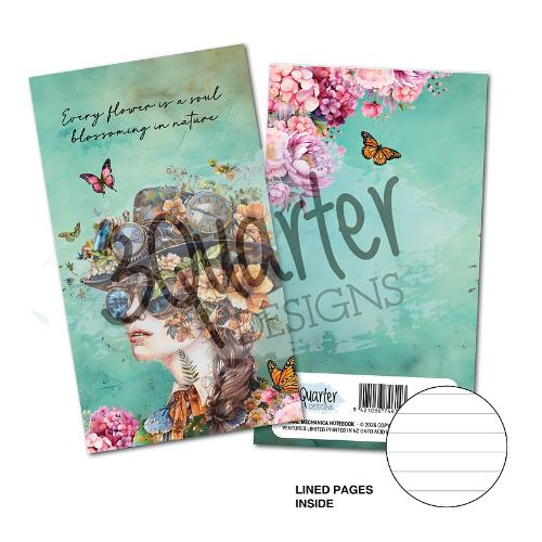 3Quarter Designs Floral Mechanica  Mini Notebook