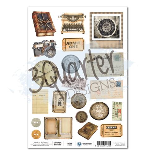 3Quarter Designs Paper Tales A4 Sticker Sheet