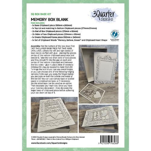 3Quarter Designs Album Memory Box Chipboard - Postage as per Actual