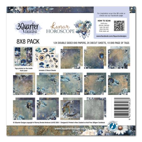 3Quarter Designs Lunar Horoscope 8x8 Paper Pack & Die Cuts set