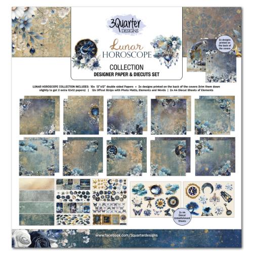 3Quarter Designs Lunar Horoscope 12x12 Designer Paper & Diecuts Set - Postage as per Actual