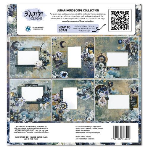 3Quarter Designs Lunar Horoscope 12x12 Designer Paper & Diecuts Set - Postage as per Actual