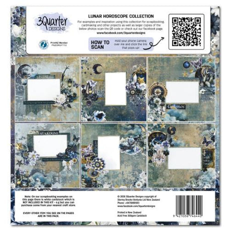 3Quarter Designs Lunar Horoscope 12x12 Designer Paper & Diecuts Set - Postage as per Actual