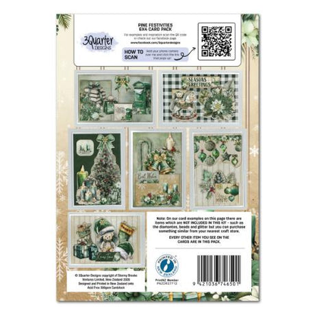 3Quarter Designs Pine Festivities - 6x4 Card Pack