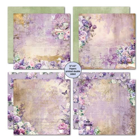3Quarter Designs Violet Dreams 12x12 Designer Paper & Diecuts Set - Postage as per Actual