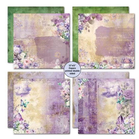 3Quarter Designs Violet Dreams 12x12 Designer Paper & Diecuts Set - Postage as per Actual