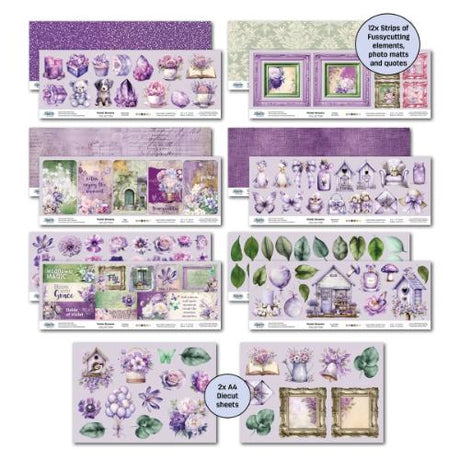 3Quarter Designs Violet Dreams 12x12 Designer Paper & Diecuts Set - Postage as per Actual