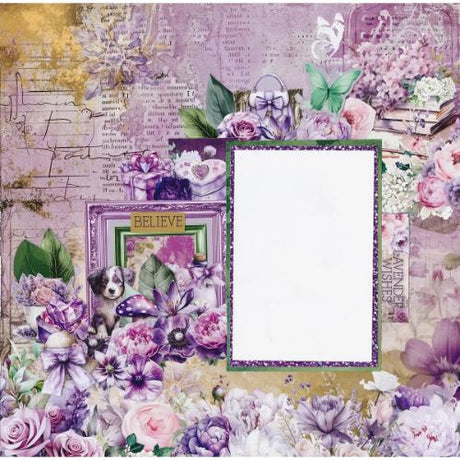 3Quarter Designs Violet Dreams 12x12 Designer Paper & Diecuts Set - Postage as per Actual
