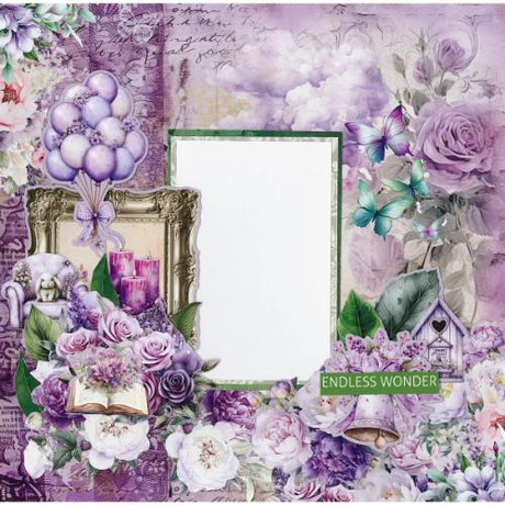 3Quarter Designs Violet Dreams 12x12 Designer Paper & Diecuts Set - Postage as per Actual