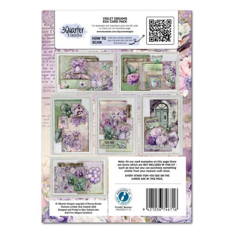 3Quarter Designs Violet Dreams 6x4 Card Pack